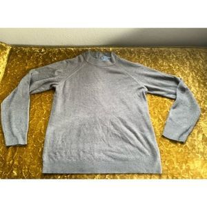 Karen Scott Women's Cotton Mock Neck Sweater Gray Size Large Zipper Neck